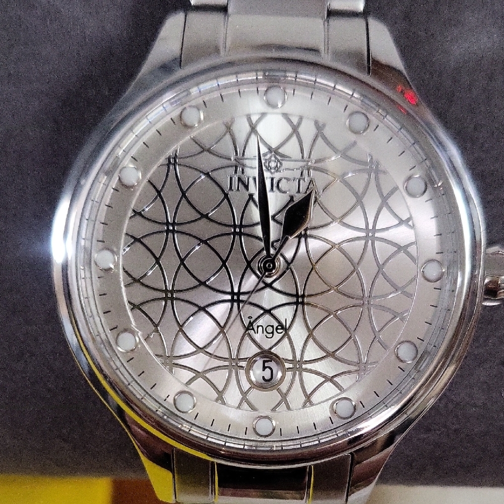 Invicta Silver Watch with Geometric Dial